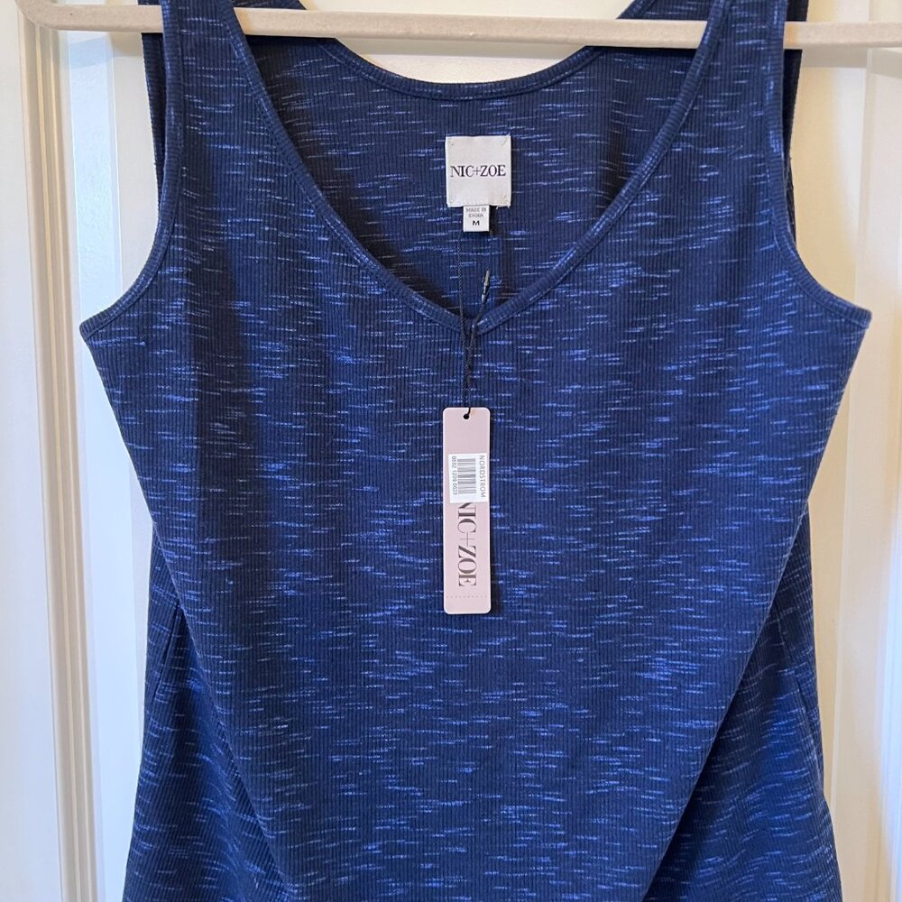 NWT NIC + ZOE Rib Sweater Tank in Indigo Size Medium - Picture 4 of 7